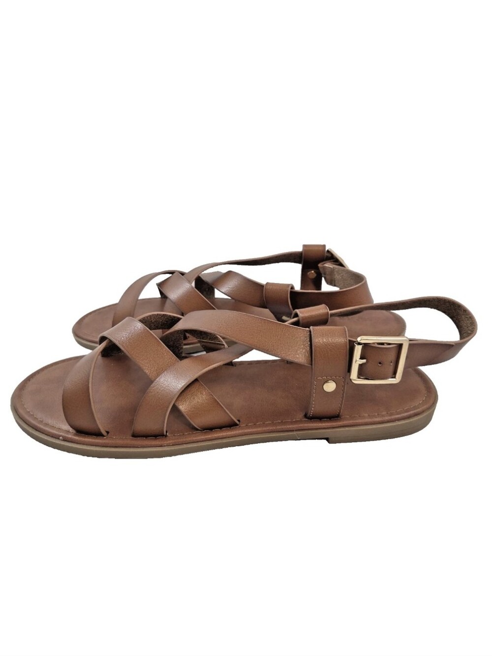 NEW Torrid Strappy Gladiator Sandals Shoes Women's Size 12WW Cognac NWOB NWOT - Picture 2 of 13